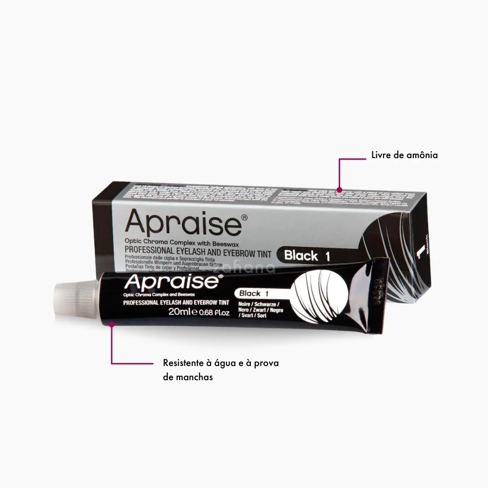 Benefícios tintura para cílios e sobrancelhas da marca Apraise