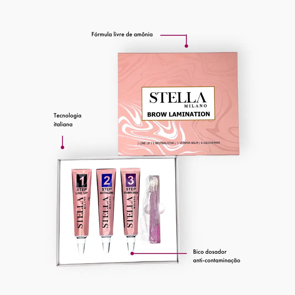 Benefícios do Kit Brow Lamination da marca Stella Milano